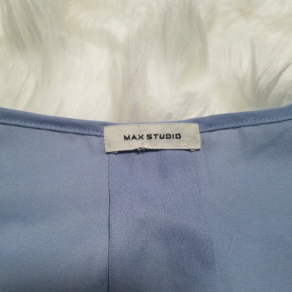 Max Studio Blue Blouse L - Picture 3 of 4